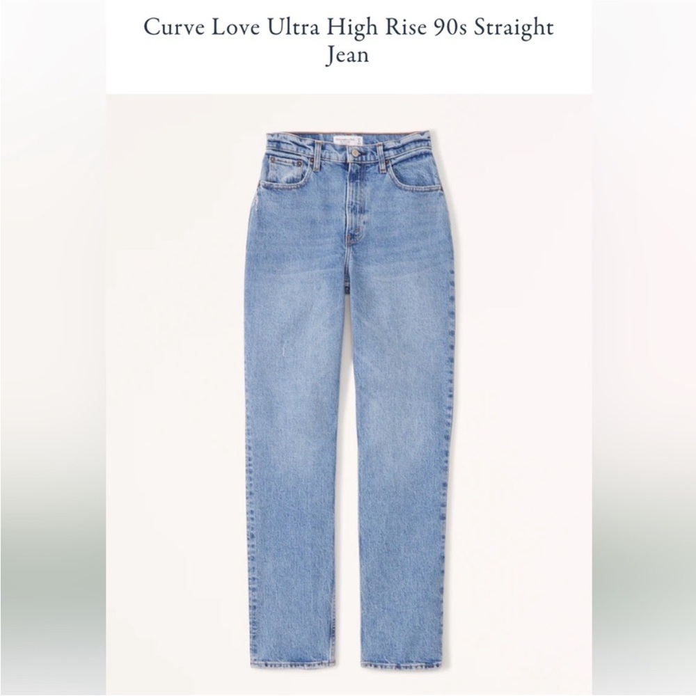 Abercrombie Curve Love Ultra High Rise 90s Straight Jean - Blue